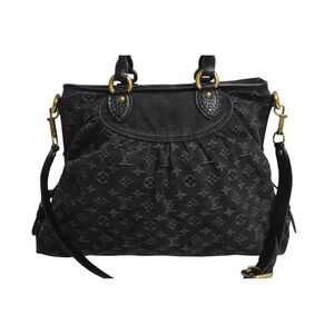 Louis Vuitton handbag Neo leather Cabby black Monogram denim